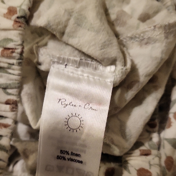 Rylee + Cru Cherry Print Kids Romper - Cream and Brown - Picture 3 of 5